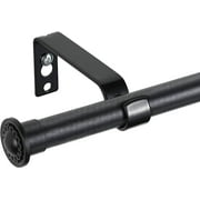 Yeyebest Black Curtain Rod for Windows 28 to 48 inches ,5/8 Inch Metal Pole with Brackets, Modern Simplicity Décor Style