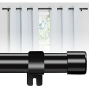 Yeyebest Black Curtain Rod for windows 30 to 62 inches, 1 inch Metal Curtain Rod Kit with Adjustable Brackets,Splicing Modern Hardware Curtain Rods