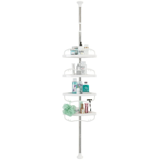 Yeyebest Adjustable Shower Caddy, RustProof Stand with 4 Shelves, 39