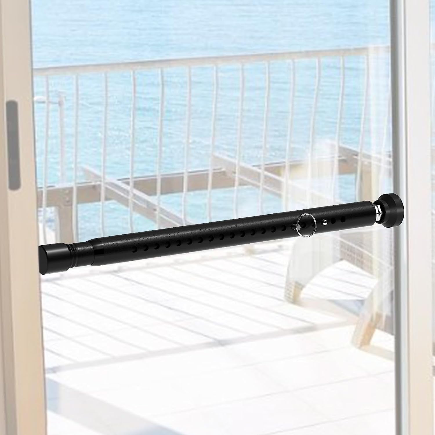 "Yeyebest Adjustable Security Bar Window/Patio Sliding Door, Steel, Matte Black, 18""51"", 1
