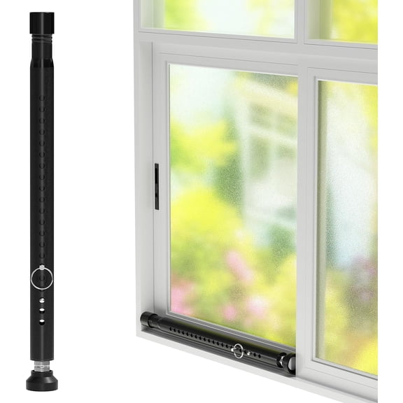 Yeyebest Window Security Bar Sliding Glass Door Security Bar, 2 in 1 Window Locks Security up and Down Extendable (18" to 51"), Matte White, 1 Pack