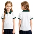 thumbnail image 1 of Yfalhf Boys Girls Polo Shirt School Uniform Kids Short Sleeve Tops Basic Casual Golf Tee Classic Quick Dry Clothes Green 110, 1 of 3
