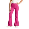 thumbnail image 1 of Yfalhf Girls Flare Leggings School Uniform Fleece-Lined Pants Slim Fit Warm for Fall and Winter Hot Pink 160, 1 of 4