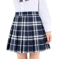 thumbnail image 1 of Yfalhf Girls Summer Solid Pleated High Waist A-Line Skirt Casual School Uniform Blue 150, 1 of 3