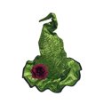 thumbnail image 1 of Yfalhf Halloween Twistable Witch Hat for Women, Transformable Curved Pointed Wizard Hat with Flower Decoration, Shiny Fabric Party Hat for Masquerade Theme Party,Green, 1 of 7