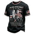 thumbnail image 1 of Yfalhf Men's Vintage 911 25th Anniversary Memorial Never Forget American Flag Faith Hope Courage Tshirt Black 3XL, 1 of 4