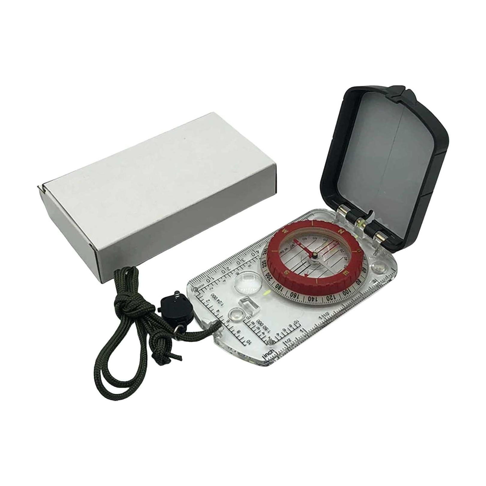 YfiDSJFGJ High-Precision Compass with Mirror for Hiking, Camping, Adjustable Declination, Portable Orienteering Compass with Map Scale \u0026 Lanyard, for Outdoor Navigation and Adventure