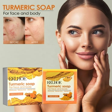 Yforlp Bath Soap Bar, It Can Gently And Effectively Clean The Skin Dirt And Oil Without Causing Excessive Dryness Or Irritation, Exfoliating Turmeric Body Wash Reduces Acne & Cleanses Skin, Natural T