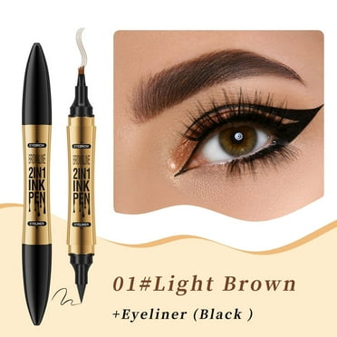 Yforlp Eyebrow Pen, 2-in-1 Water-Resistant Eyebrow Pencil, With 4 Tip Microblading Brow Pen and Ultra-Precise Brow Pencil, Eyebrow Makeup for Natural Looking - Brown