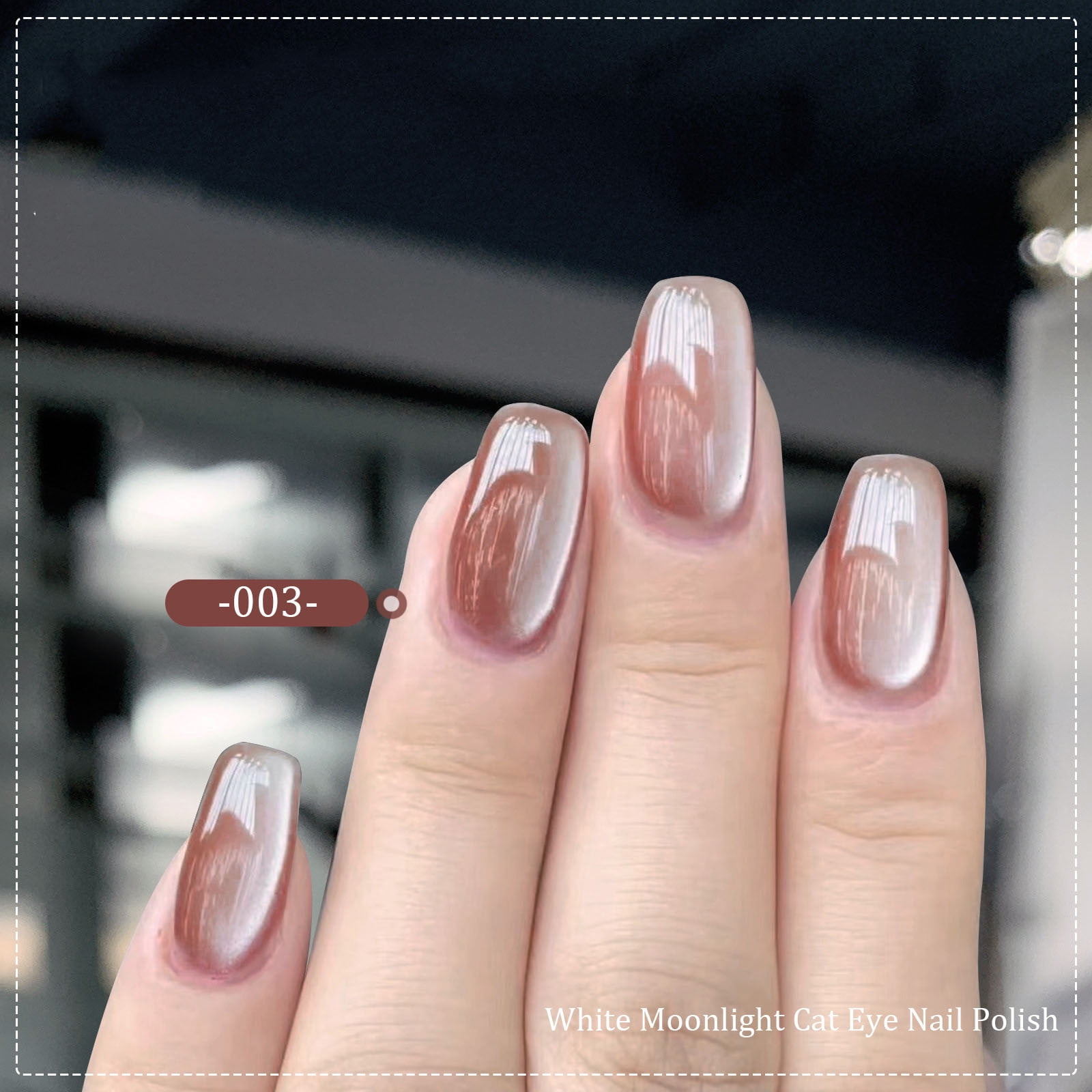Yforlp White Ceramic Eye Nail Polish Glue Sparkling Stone Porcelain White Nail Oil Glue 8ml, Beauty & Gift