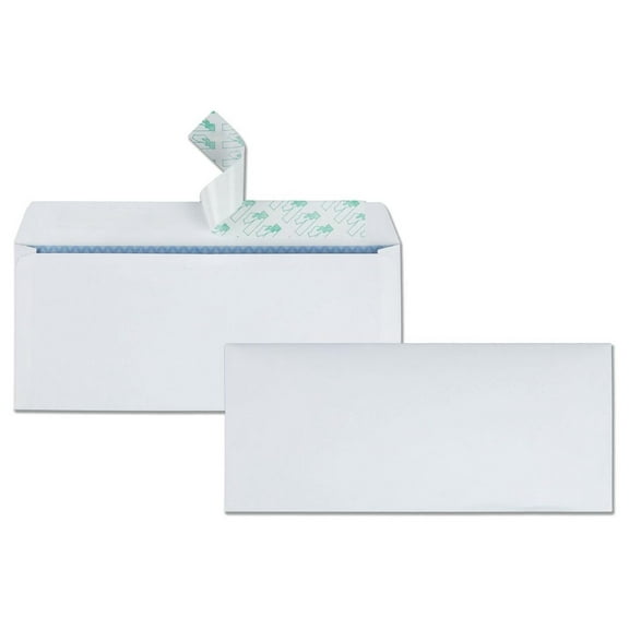 YfulYde, #10 Security Tinted Envelopes, Redi-Strip, Windowless, White, 4.125x9.5, 500 per box (69122)