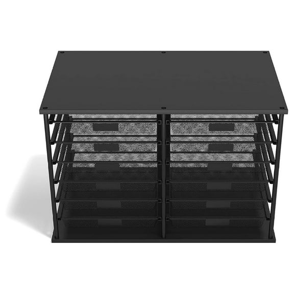 YfulYde 12-Compartment Wire Mesh File Organizer, Matte Black (Tr57535)