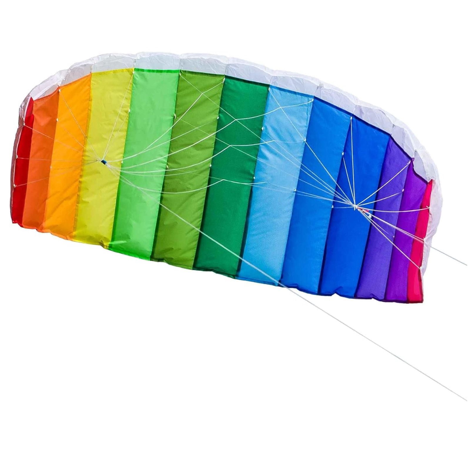 YfulYde 2973 Rainbow 62" Sport Kite Dual Line Stunt Parafoil Includes Braided Kite Line and Bag