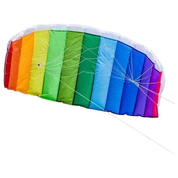 YfulYde 2973 Rainbow 62" Sport Kite Dual Line Stunt Parafoil Includes Braided Kite Line and Bag