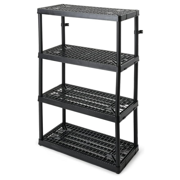 YfulYde 4 Shelf Fixed Height Ventilated Heavy Duty Storage Unit 18 x 36 x 54.5 Organizer System for Home, Garage, Basement, & Laundry, Black