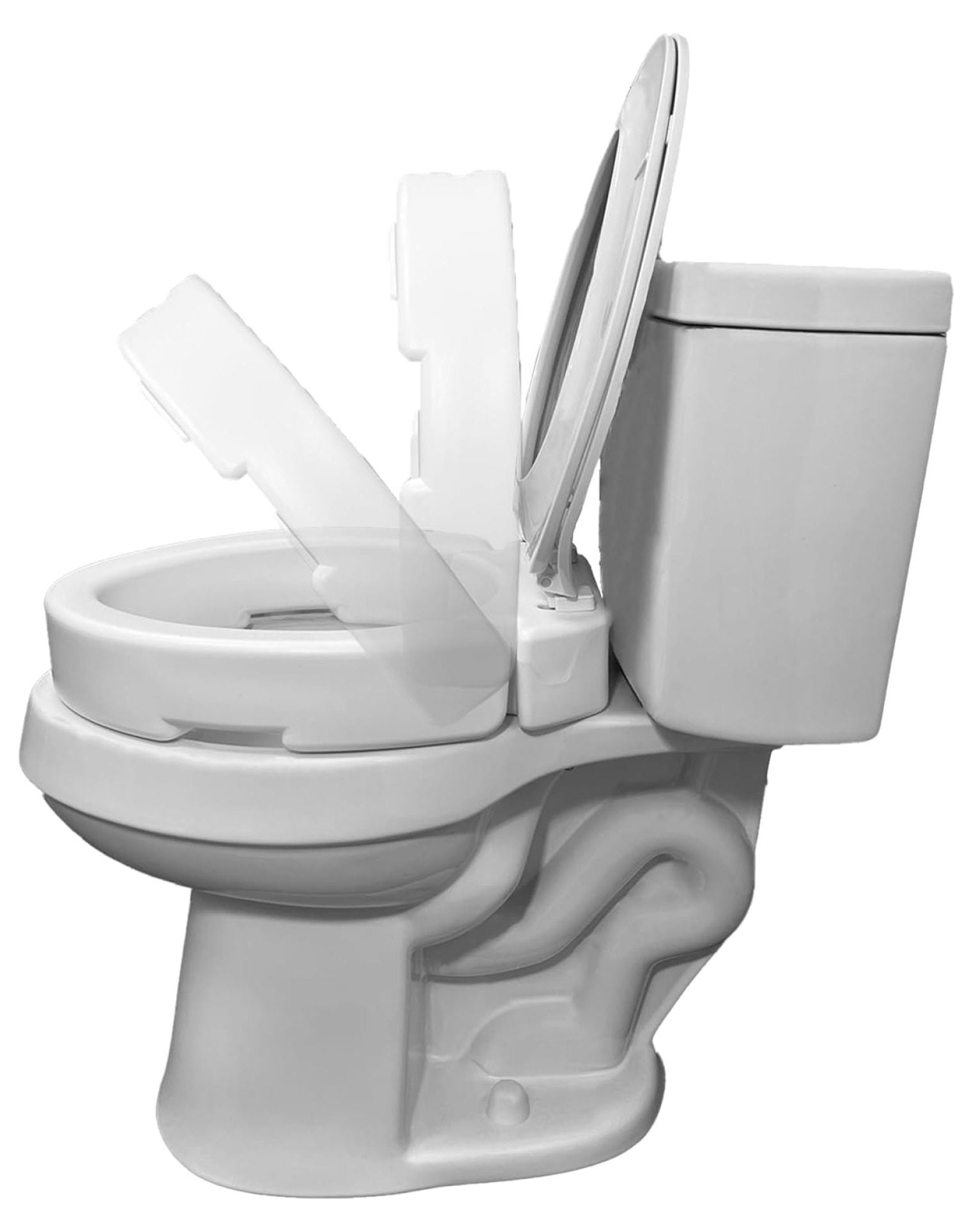 YfulYde Elongated Hinged Raised Toilet Seat, Adds 3.5 Inches of Height