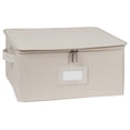 thumbnail image 1 of YfulYde Keepsakes Dish Storage Box – Stackable, Reinforced Handles, China Storage-Beige Heather, 1 of 6