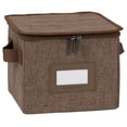 thumbnail image 1 of YfulYde Keepsakes Dish Storage Box – Stackable, Reinforced Handles, China Storage-Brown Heather, 1 of 6