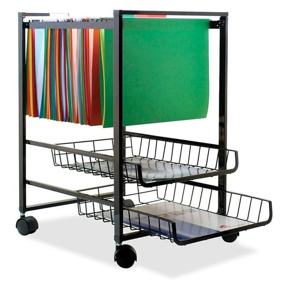 YfulYde Mobile File, Holds Letter Files, 15-Inch by 12-7/8-Inch by 20-7/8-Inch, Black (34075)