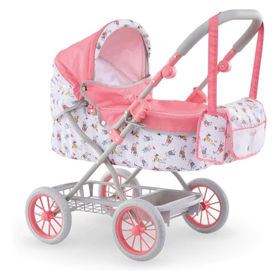 YfulYde - Mon Grand Poupon Carriage Stroller - Adjustable Handle, Folding Design, for 14", 17" & 20" Baby