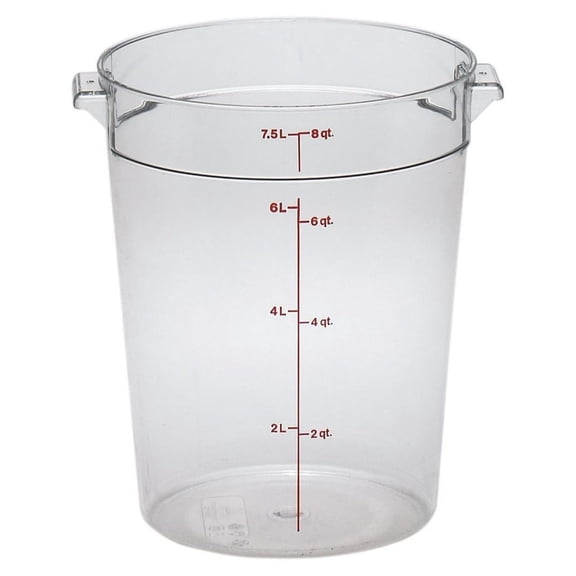 YfulYde RFSCW8135 9-15/16" Top Diameter x 10-7/8" Height, Camwear Clear Polycarbonate Round Food Storage Container (Cover Sold Separately), 8 Quart