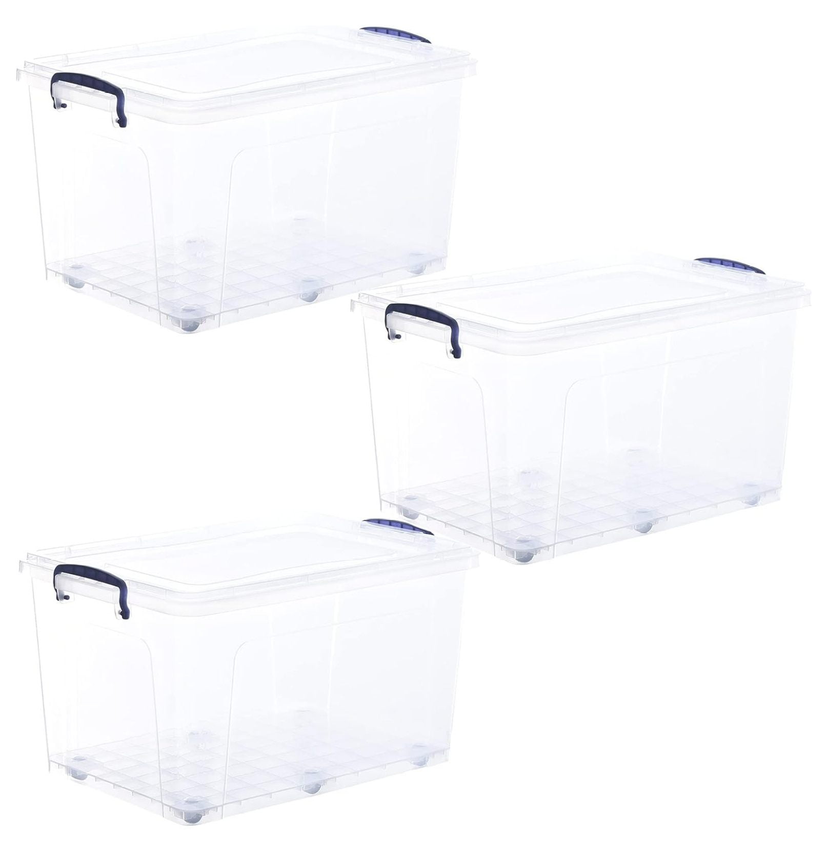 Storage File Container With Wheels YfulYde Storage Containers With Wheels (3 Pack), Stackable Large ...