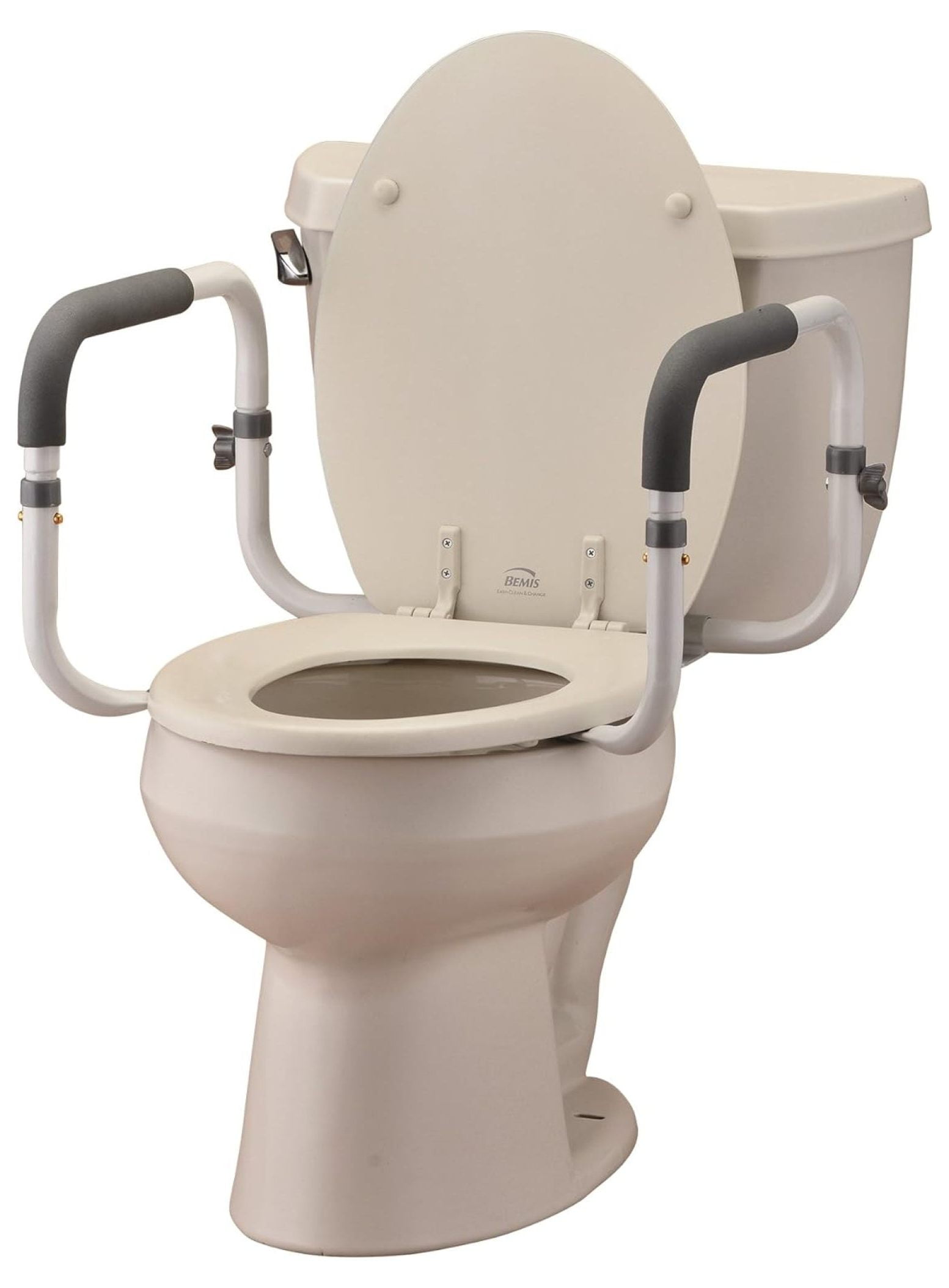 YfulYde Toilet Rails, Padded Handrails for Toilet Seat, Safety Support Frame for Bathroom Toilet, Quick \u0026 Easy Installation