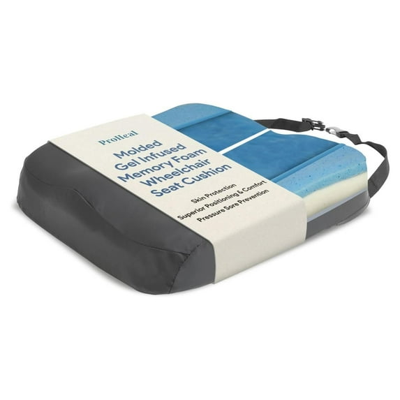 YfulYde Wheelchair Seat Cushion Gel Infused Memory Foam - Orthopedic, Coccyx, Tailbone Support - High Resilience for Positioning and Stability Prevents Pressure Sores and Skin Damage -18" x 16" x 3"