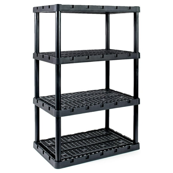YfulYde XL 4 Shelf Knect-A-Shelf Ventilated Heavy Duty Storage Unit 24 x 36 x 56.25 Organizer for Home, Garage, Basement & Laundry, Black