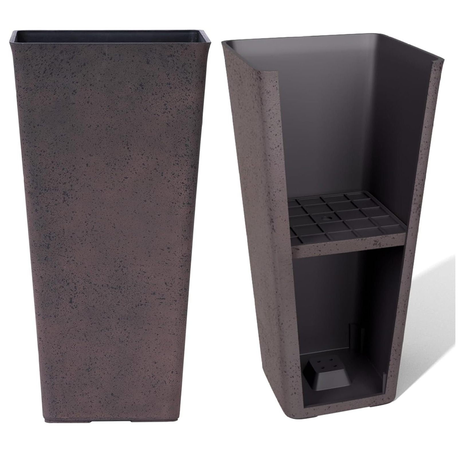 YgIRTID 26 inch Tall Planters for Outdoor Plants,Set of 2 Tapered