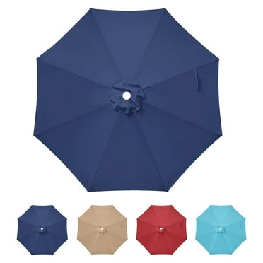 YgIRTID 9' Patio Outdoor Table Market Yard Umbrella Replacement Top Cover with 8 Ribs, 9ft Canopy, Dark Blue Canopy