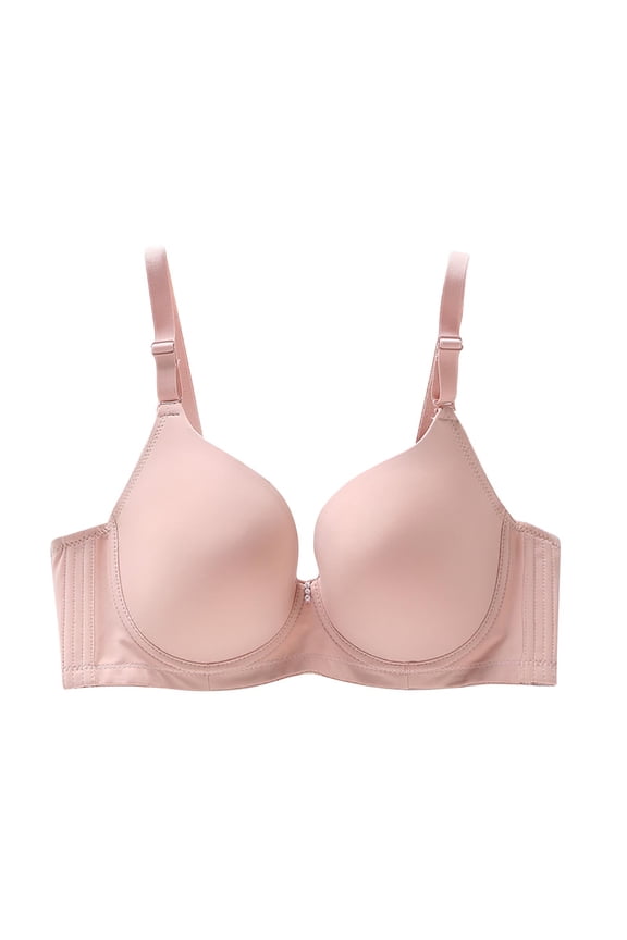 BC Cup Plus Size Underwire Bra, Thin Mesh Side Lift Anti Droop Adjustable Straps Daily Underwear Khaki 75B