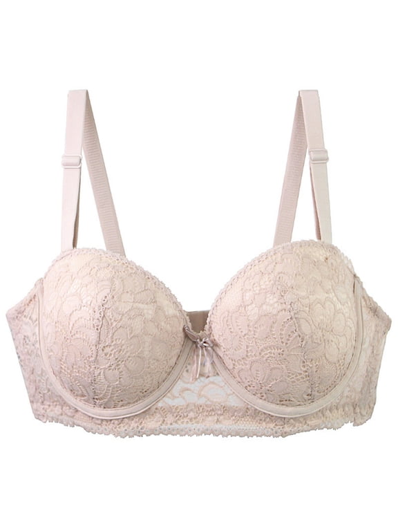 BC Cup Underwire Thin Bra, Full Bust Lift Anti-Droop Adjustable Straps Breathable Everyday Support Lingerie Beige 85C