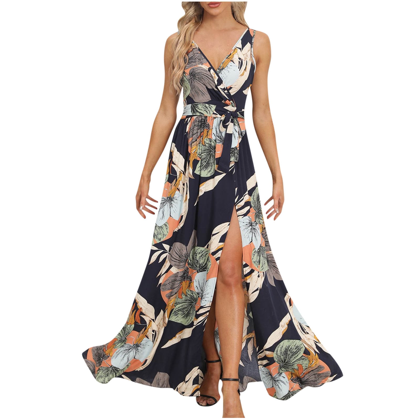 Ygbgbb Cocktail Party Dress Sleeveless V-Neck Spaghetti Strap Dresses ...