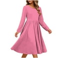 thumbnail image 1 of Ygbgbb Dresses for Women 2026 Spring Dress Lightweight Summer Loose Maxi Dress Casual Long Sleeve V Neck Dress Out Go Dress Pink XXL, 1 of 5