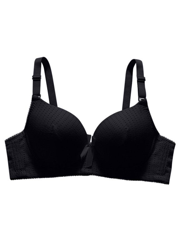 Everyday Wireless Adjustment Bra, Thin Mesh Side Support Adjustable Straps Sleep Casual Underwear Black 36