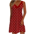 thumbnail image 1 of Ygbgbb Nightgowns for Women Summer Lightweight Comfy Mini Night Gowns Polka Dot Print Sleeveless Slip Dresses Loose Fit V Neck Sleep Shirts Wine S, 1 of 6