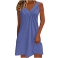 thumbnail image 1 of Ygbgbb Nightgowns for Women Summer Lightweight Comfy Mini Night Gowns Solid Sleeveless Slip Dresses Loose Fit V Neck Sleep Shirts Blue XXL, 1 of 6