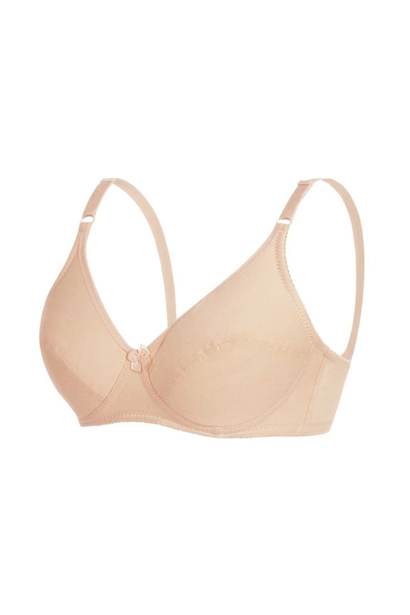 Plain Front Snap Wireless Camisole Bra, No Foam Thin Mesh Large Bust Everyday Invisible Lingerie Beige 38