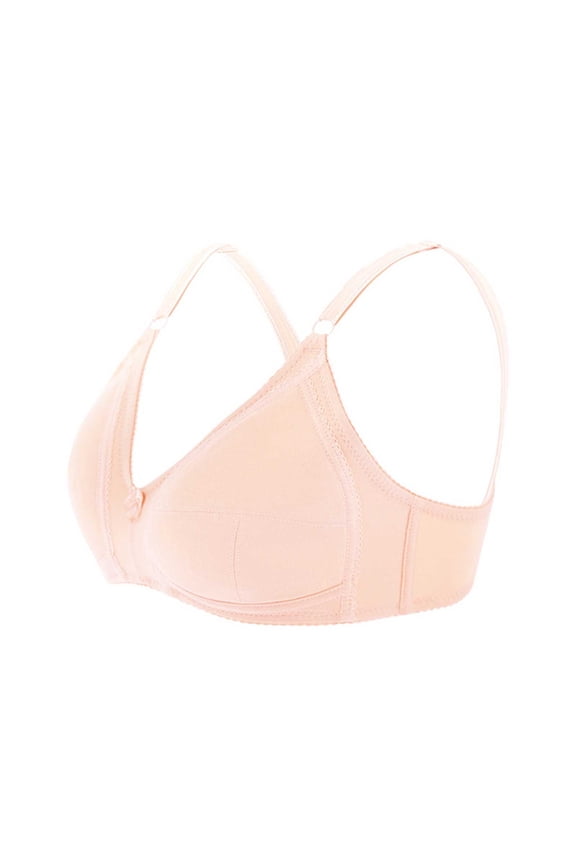 Solid Front Clip Wireless Tank Bra, No Sponge Seamless Thin Mesh Invisible Daily Sleep Top Red 38