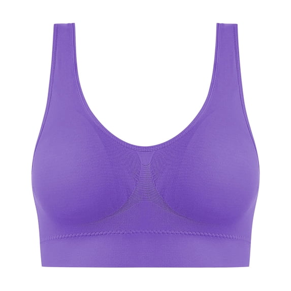 Ygbgbb Wireless Bras for Women Underwear No Steel Ring Thin Style Gathering Bra Underwear Comfortable Gather Breathable Bras Everyday Bras (Purple,XL)