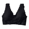 thumbnail image 1 of Ygbgbb Wireless Bras for Women Comfortable Breathable Underwear Lace Bra Underwear Bras Gather Everyday Bras (Black,L), 1 of 5