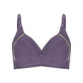 thumbnail image 1 of Ygbgbb Wireless Bras for Women Embroidered Bra Underwear Bras Gather Comfortable Underwear Breathable Everyday Bras (Purple,40), 1 of 6
