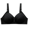 thumbnail image 1 of Ygbgbb Women's Bras Wireless Bras Comfortable Gather Breathable Underwear Bowknot Hollow Out No Rims Bra Underwear Everyday Bras (Black,XL), 1 of 6