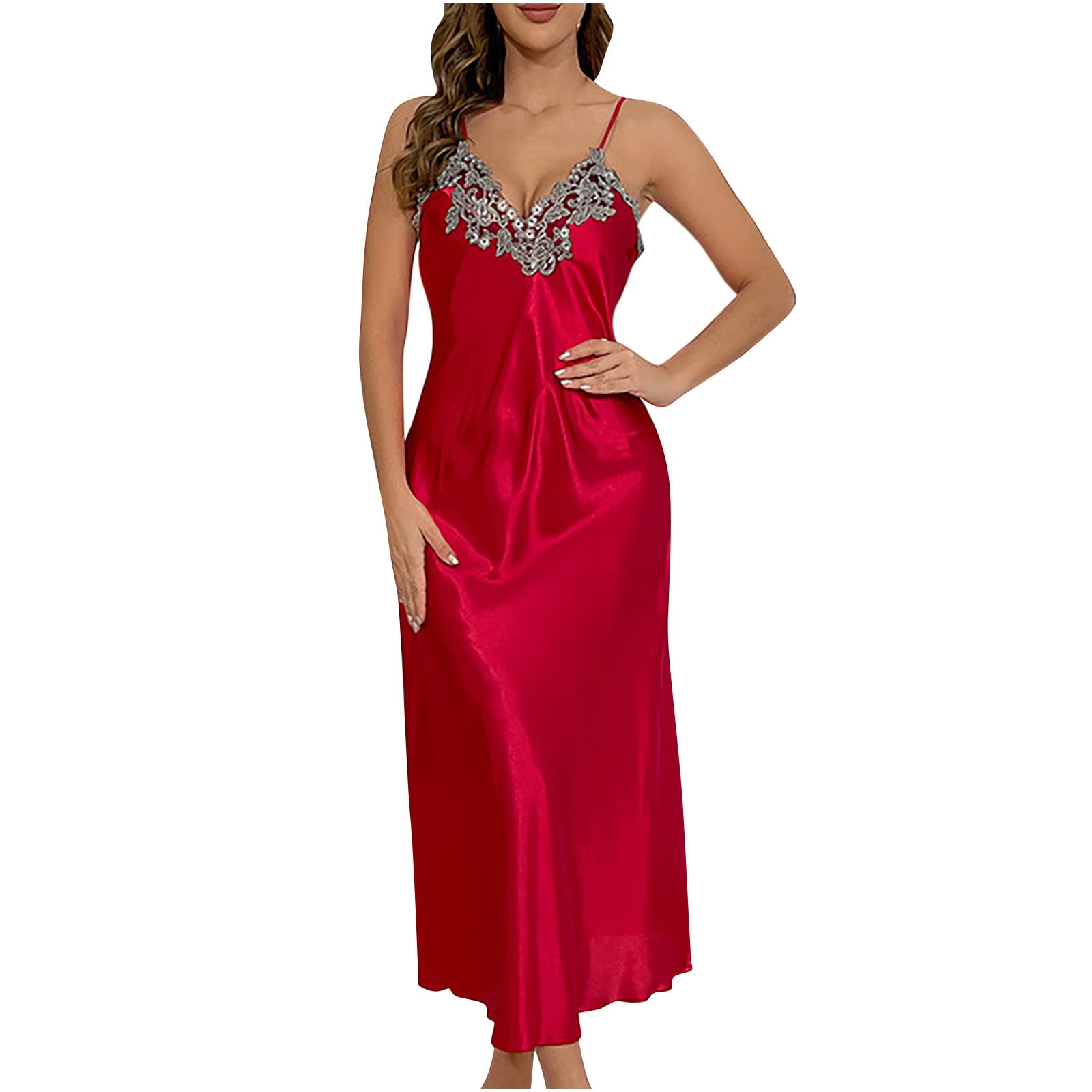 Ygbgbb Women's Casual Dresses Deep V-Neck Sleeveless Spaghetti Strap ...