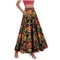 thumbnail image 1 of Ygbgbb Women's Flowy Elastic High Waist Skirts Trendy Tropical Floral Print Maxi Skirt Flowy A-Line Long Skirt Trendy Summer 2026 Boho Casual Beach Holiday Skirt Black XXL, 1 of 9