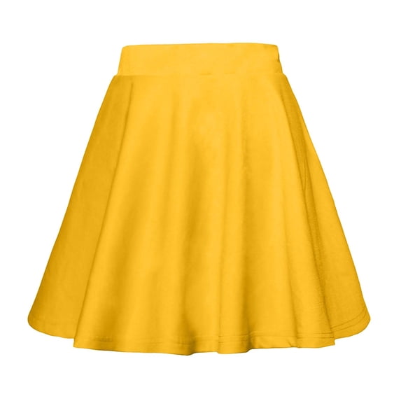 Ygbgbb Women's Lightweight Mini Skirt Fashion Summer Casual Skirt Versatile Basic Skirt for Office Party and Everyday Wear Yellow L