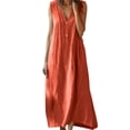 thumbnail image 1 of Ygbgbb Women's Lightweight Summer Tank Dresses Casual Sleeveless V Neck Mini Dress Loose Beach Vacation Cover Up Dress Orange S, 1 of 6