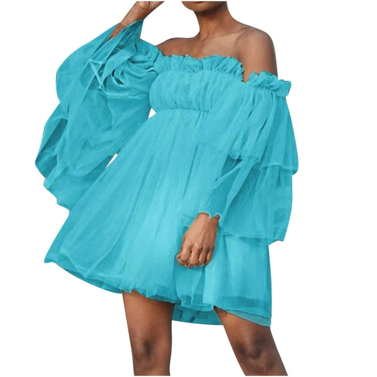 Deals of the Week Discount Ygbgbb Tulle Dress Women Short Puffy