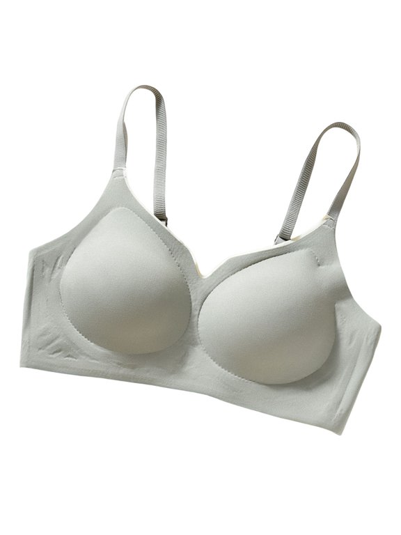 Women's Seamless Solid Wireless Bra, Thin Adjustable Spaghetti Straps Smooth Thin Cup Side Support All-Day Comfort Daily Lingerie Green XXL